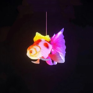 Illuminated Golden Fish Flower Lantern Mall Scenic Decoration Dynamic Goldfish Interact Exhaled Bubble Motif Lights