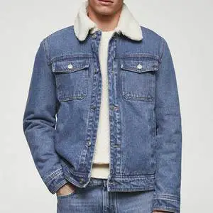 Factory Outlet Handsome Look High Street Men Jeans Jacket OEMODM Service Vintage Terry Attractive Look Denim Jacket For Men