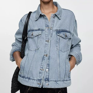 Custom Only Streetwear Vintage Casual Light Wash Women's Denim Jacket