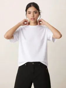 Women's Cotton O-Neck T-Shirt Plus Size Casual Summer Fashion Solid Color Soft Basic Female Tops Simple Design