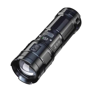 High Lumens Rechargeable LED Flashlight-800m,Zoomable,LCD Display,5 Modes,Ideal for Emergencies, Flashlights & Torches
