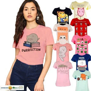 Women's Plus Size Custom Logo Casual Short Sleeve T-Shirts for Teenagers