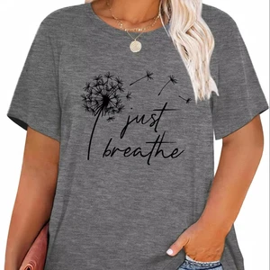 Womens Plus Size Breathable Eco-Friendly Compressed Spandex Cotton O-Neck T-Shirt ODM Casual Loose Fit Summer Fashionable Wear