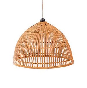 Sustainable Bamboo Lamp with Warm Light Handwoven for Rustic or Modern Interiors Use As Floor Pendant or Table Lighting