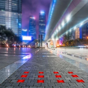 SOLAR Glowing Wall Brick,Square PE+EPOXY Decorative LED Brick,waterproof, Individual Light Colors. Red or Green or Blue or White