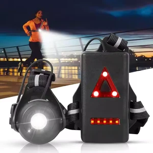 Adjustable USB Rechargeable Waterproof LED Chest Light Runners Safety Warning Lamp Gear Night Running Outdoor
