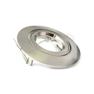Adjustable Round LED Spotlight Holder GU10 MR16 Lamp Base with Satin Ring 250v Metal Socket with Screw Style
