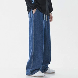 Men's Loose Fit Hip Hop Jean Joggers Streetwear Biker Baggy Denim Pants With Stylish Printed Cargo Baggy Jeans