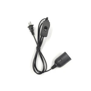 US Flat Plug Lighting Accessories 303 Switch E27 Lamp Holder with Screw Style Copper Cable Push-In Connection Salt Lamp