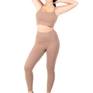 High Quality Customized Summer Women Yoga Set Plus Size Solid Washed Lace Belt Waist Sportswear Gym Running Suit Waterproof