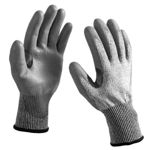 CE Certified Cut Resistant Anti-Slip Tear-Resistant Fiberglass Gloves PU Coating Roof Building Safety High-quality Gloves