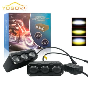 Yosovlamp High-Power LED Spotlight Ultra-Thin Three Eye Car Grille Light for Accord X6 City Motorcycle Off-Road LED Grille Light