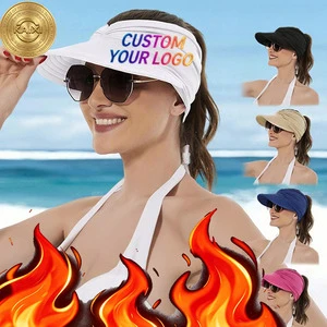 2026 Lady Spring And Summer Wide Brim Beach Uv Visor Outdoor Sports Sun Hat Visor Cap