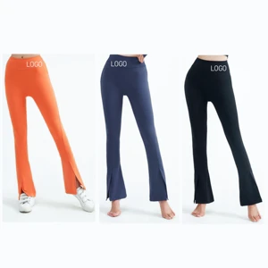 Yoga Pants Ribbed Seamless Workout High Waist Athletic Straight Leg Leggings