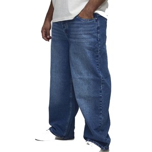 Custom Plus Size Men's Baggy Jeans Pants High Street Wash Y2K Oversized Loose Casual Wide Leg Denim Trouser Jeans Manufacturer