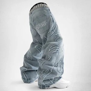Customized Vintage Fashion Men's Jeans Mid Waist Softener Plus Size Colored Waterproof Distressed Light Cargo Jeans Mens