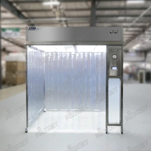 ISO 5 Mobile Laminar Flow Hood Portable Clean Air Booth With HEPA H14 Filter PVC Strip Curtain For Cleanroom Assembly Line