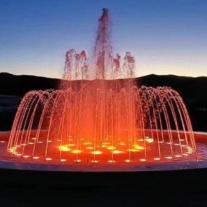 Floating Outdoor Lake Moving Fountain Elegant Pool Pond Decoration Courtyard Water Feature Colorful LED Lights