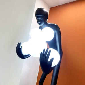 Designer Modern Minimalist Art Decoration Standing Led Floor Lamp Hotel Nordic Living Room Corner Resin Sculpture Floor Lamp