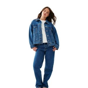KY Women's Denim Jacket and Jeans Set Vintage Button up Jacket with Mid Rise Straight Leg Pants Fall Wholesale Custom