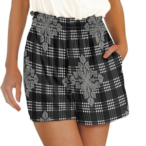 Hot Selling Fashion Plus Size Shorts Custom Hawaiian Palaka Quilt Design Casual Beach Shorts for Women
