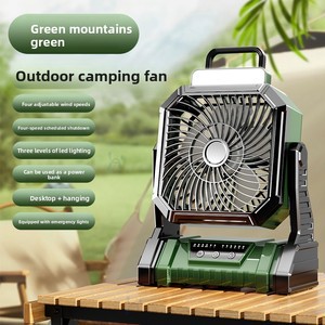 Hot Sale Multi-functional 4 Timer Hanging Cordless Tent Fan 4-Speeds Portable Camping Fan With Light For Travel Outdoor Fishing