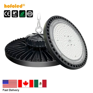 High Efficiency 100W 150W 200W Anti-dazzle Flood Light Warehouse Industrial Lamp 5 Year Warranty Aluminum UFO Led High Bay Light