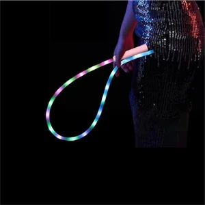 KEPUAI Gen-1 New Stainless Steel LED Running Light Whips RGBW Color Effect Rechargeable Silicone Flex Foldable Design 5-Year