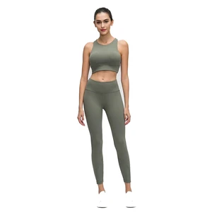 Yoga Set High Flexibility Four-Way Stretch Solid Plus Size Activewear Spandex/Polyester Breathable Supporting Deep Yoga Front