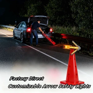 CE ROHS Emergency Rechargeable LED Arrow Guide Light Portable Folding Traffic LED Signal Beacon With 64 LEDs For Truck And Car