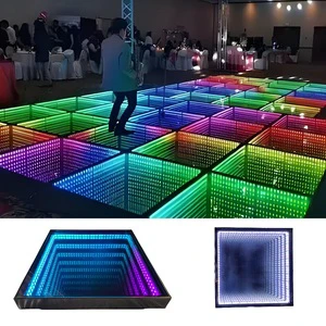 SP 3D Wireless Infinity Mirror Dance Floor Interactive Dance Magnetic Led Dance Floor for DJ Disco Wedding Party