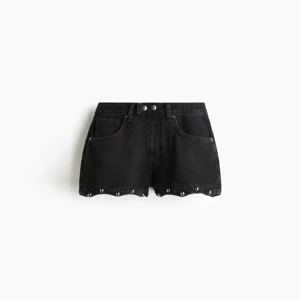 Custom high Quality Women High Waist Denim Shorts Scallop Hem Jean Shorts with Rivet Detailing Casual Summer Streetwear Fashion