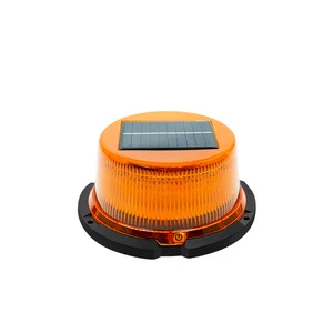 Amber Safety Emergency Lamp With Magnetic 30LED Type-C 5V Rechargeable Rotating Strobe Lights 2200mhA Solar Beacon Light