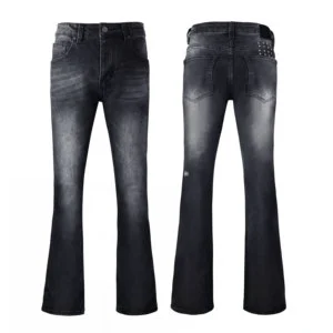Men'S Relaxed Vintage Bell Bottom Stretch Fit Classic Comfort Flared Flares Retro Leg Disco Denim Jeans Pants