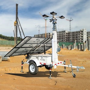 Ground-Mounted 4-9M Mast High-Output MPPT Monocrystalline Silicon Lithium Ion Solar Light Tower Outdoor 1 Year Warranty