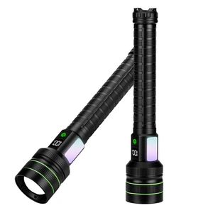 High Power Aluminum Usb Rechargeable Lintera Digital Display Telescopic Zoom White LED Torch Light Tactical Flashlight