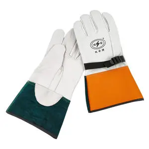 Goat & Sheep Skin Leather Safety Gloves Anti-Cut & Anti-Slip Insulating Thin Light Anti-Static Durable for Electrical Protection