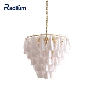 Alira Glass Chandelier Modern Artistic Pendant Light with Sculptural Silhouette, Handblown Clear Globe for Dining or Foyer
