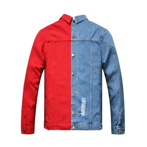 Hot Selling Reversible Denim Jacket Long Sleeve Down Collar Two Tone Jeans Jacket Men Denim jacket for men 2025