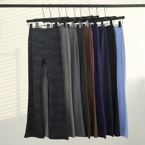 Summer High-Waisted Butt-Lifting Flared Full-Length Nylon Spandex Yoga Pants for Women-in Stock