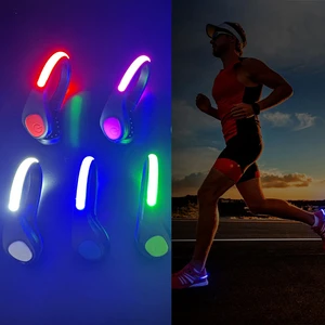 Sports Walking Running Gear Waterproof Reflective Warning Color Flashing Night Safety LED Shoe Clip Light