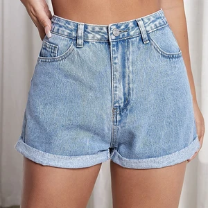Summer Women's Denim Shorts Low Waisted Solid Color Women's Denim Shorts Casual Denim Split Shorts for Women's