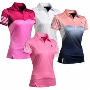 Wholesale Custom Logo Women Polo T-shirts Shirts Women's Short-sleeved Golf Dress Tennis Pickleball Polo Tee Golf Shirt Custom