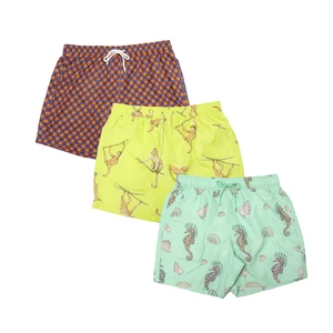 Men's Summer Casual Board Shorts Elastic Mid Waist Comfortable Beach Swim Trunks Customizable Breathable and Waterproof
