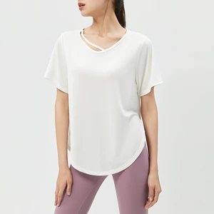 Plus Size T Shirts Active Wear Big Women Yoga Loose Shirts Ladies Sports Workout Top Female Running Tee Gym T-shirt
