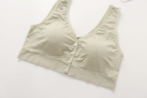 Plus Size Front Button Elderly Bra Soft Loose Sleeveless Vest Middle Aged Ladies Top