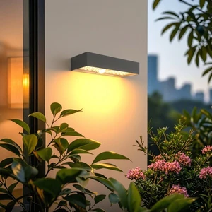 Outdoor Solar Powered LED Wall Lights IP65 Water-Resistant Garden Fence Wall Lamp with PIR Motion Sensor