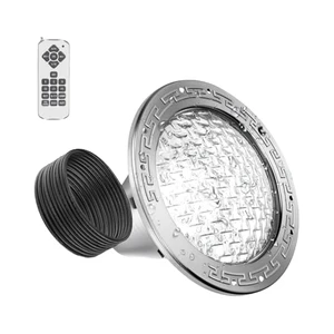 AGS SH101300 10-Inch LED Pool Lights for Inground Pools 50FT RGB Remote Control Waterproof Metal 1200W AC120V Pool Light