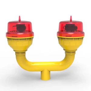 Double LED Low-Intensity Red Aviation Obstruction Light Tower/Building Steady-Burning Dusk-to-Dawn ICAO Annex 14 Standard IP66