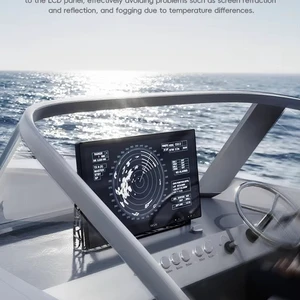 New 24 Inch IP65 Waterproof Industrial Capacitive Touch Screen Monitor USB 1500nits Outdoor Marine LCD Fish Finder Black 16:9